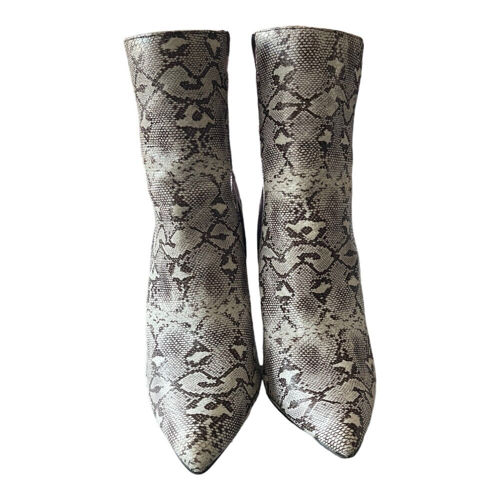 Karin Natural Snake And Black Two-Tone High Heel‎ Booties Size 8.5 - Picture 3 of 9